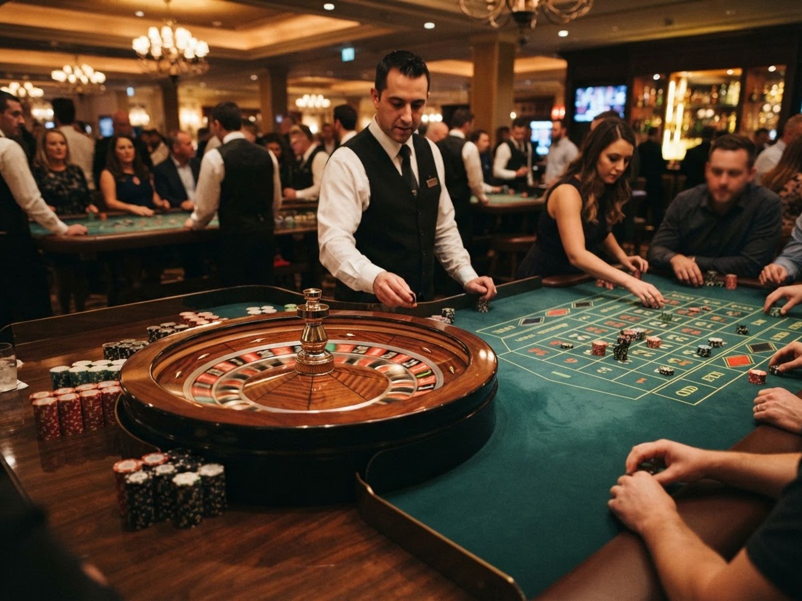 Roulette en direct avec roue en rotation